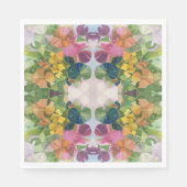 Farbige Blume Petals Aquarellmuster Malerei Serviette (Vorderseite)