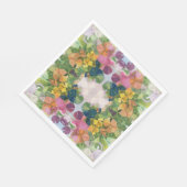 Farbige Blume Petals Aquarellmuster Malerei Serviette (Ecke)