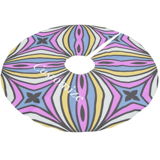 Farbige Blume Petals Thunder_Cove Polyester Weihnachtsbaumdecke (Schrägansicht)