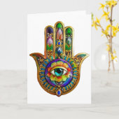 Farbige Blume Petals Türkis drittes Auge Hamsa Karte (Gelbe Blume)