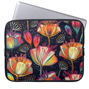 Farbige Blume Pflanze Vintages Muster Laptopschutzhülle