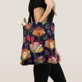 Farbige Blume Pflanze Vintages Muster Tasche (Von Nahem)