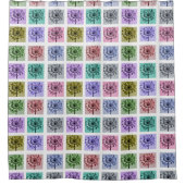 Farbige Blume Pop Art Pattern Duschvorhang (Vorderseite)