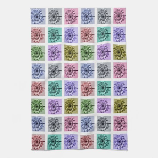 Farbige Blume Pop Art Pattern Geschirrtuch (Vertikal)