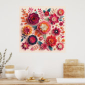 Farbige Blume Poster (Küche)