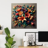 Farbige Blume Poster (Heimbüro)