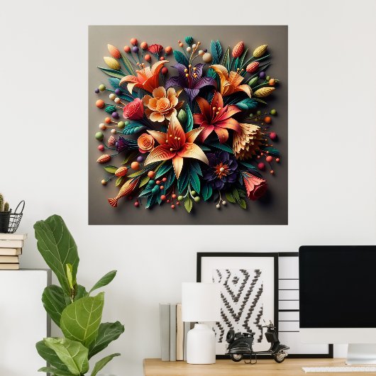 Farbige Blume Poster (Heimbüro)