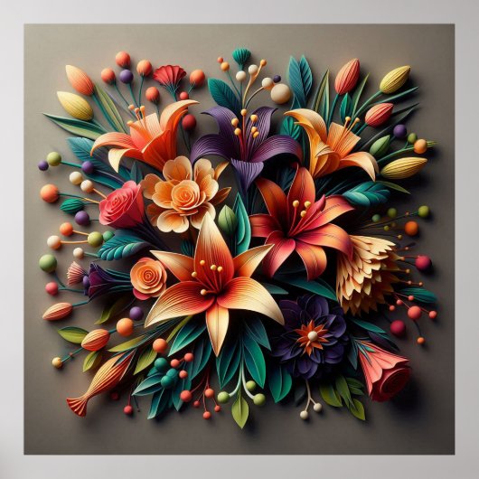 Farbige Blume Poster (Vorne)