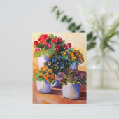 Farbige Blume Poster Postkarte (Stehend Vorderseite)