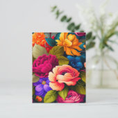 Farbige Blume Postkarte (Stehend Vorderseite)