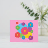 Farbige Blume Postkarte (Stehend Vorderseite)