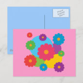 Farbige Blume Postkarte (Vorne/Hinten)