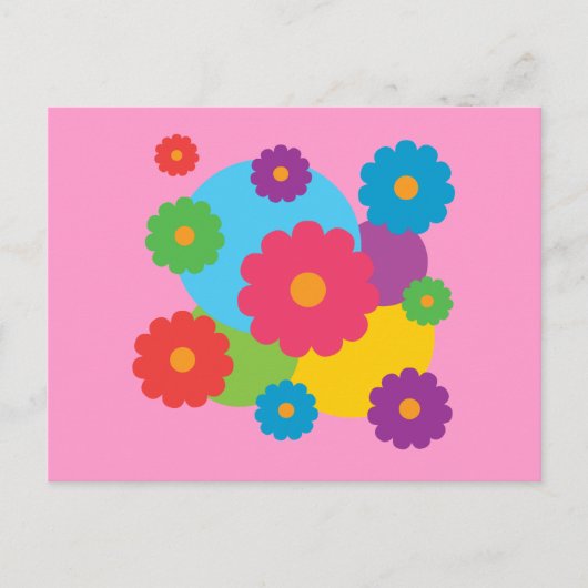 Farbige Blume Postkarte (Vorderseite)