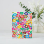 Farbige Blume Postkarte (Stehend Vorderseite)