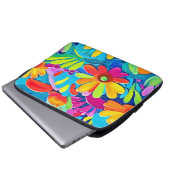 Farbige Blume Power Malerei Laptopschutzhülle (Vorne Knopf)