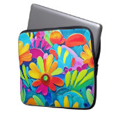 Farbige Blume Power Malerei Laptopschutzhülle (Vorderseite Links)