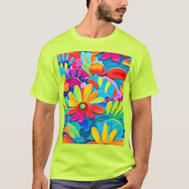 Farbige Blume Power Malerei T-Shirt