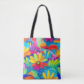 Farbige Blume Power Malerei Tasche (Vorderseite)