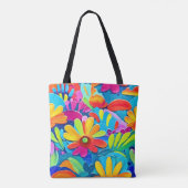 Farbige Blume Power Malerei Tasche (Rückseite)