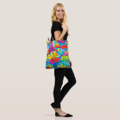 Farbige Blume Power Malerei Tasche (Am Model)