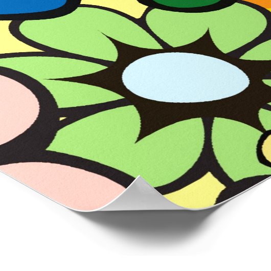 Farbige Blume Power Poster (Ecke)