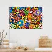 Farbige Blume Power Poster (Küche)