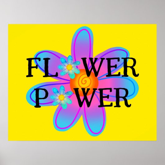 Farbige Blume Power Poster (Vorne)