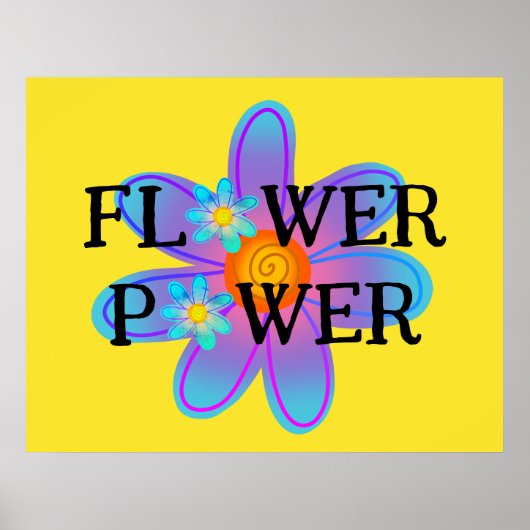 Farbige Blume Power Poster (Vorne)