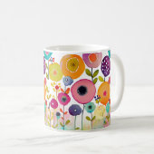 Farbige Blume Power Tasse, 325 ml Kaffeetasse (VorderseiteRechts)