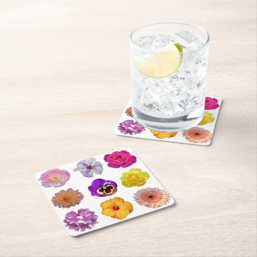 Farbige Blume Rechteckiger Pappuntersetzer (Vor Ort)