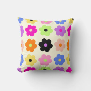 Farbige Blume Retro Minimalistisches Daisy Muster Kissen
