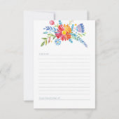 Farbige Blume Rezept-Karte für Brautparty (Rückseite)