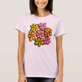 Farbige Blume Rosa Frühlingsblüte T-Shirt
