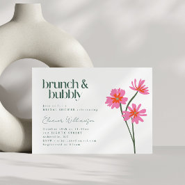 Farbige Blume Rosa grüner Blumenkohl Bubbly Einladung