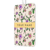 Farbige Blume, rosa Hintergrund, gelb Autolufterfrischer (Links)