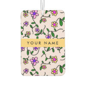 Farbige Blume, rosa Hintergrund, gelb Autolufterfrischer (Rückseite)