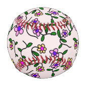 Farbige Blume, rosa Hintergrund, gelb Baseball (Vorderseite)