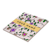 Farbige Blume, rosa Hintergrund, gelb Fliese (Seite)