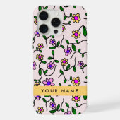 Farbige Blume, rosa Hintergrund, gelb iPhone Hülle (Rückseite)