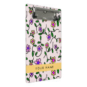 Farbige Blume, rosa Hintergrund, gelb Mini Klemmbrett (Schrägansicht)