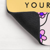 Farbige Blume, rosa Hintergrund, gelb Mousepad (Ecke)