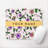 Farbige Blume, rosa Hintergrund, gelb Mousepad (Mit Mouse)