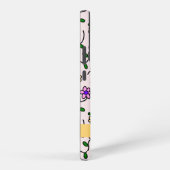 Farbige Blume, rosa Hintergrund, gelb Samsung Galaxy Hülle (Rechte Seite)