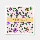 Farbige Blume, rosa Hintergrund, gelb Serviette (Vorderseite)