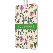 Farbige Blume, rosa Hintergrund, grün Autolufterfrischer (Links)