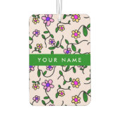 Farbige Blume, rosa Hintergrund, grün Autolufterfrischer (Rückseite)