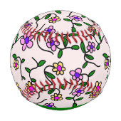 Farbige Blume, rosa Hintergrund, grün Baseball (Rückseite)