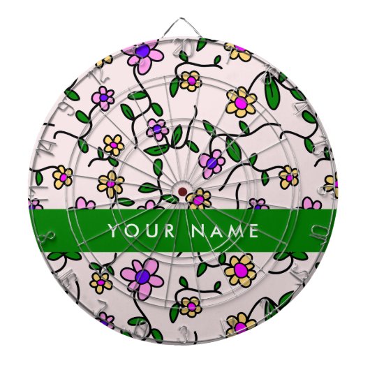 Farbige Blume, rosa Hintergrund, grün Dartscheibe (vorne)