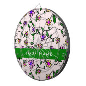 Farbige Blume, rosa Hintergrund, grün Dartscheibe (Vorderseite rechts)