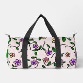 Farbige Blume, rosa Hintergrund, grün Duffle Bag (Vorderseite)